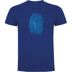Angler Fingerprint Short Sleeve T-shirt Royal Blue 2XL Men
