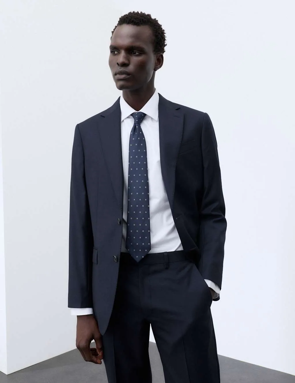 Tailored Fit Pure Merino Wool Jacket Navy male - Autograph - FashionsVida