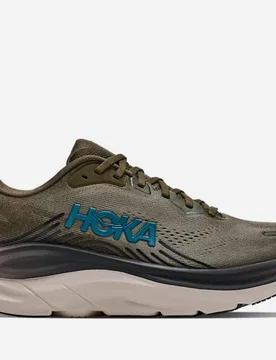 Men's Clifton 11 Road Running Shoes in Antique Olive/River Rock Grey, Size 7 - HOKA - FashionsVida