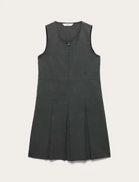 Girls' Longer Length Pleated School Pinafore (2-12 Yrs) Grey female - M&S - FashionsVida
