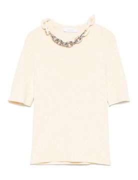 T-shirt di seta e cotone con catena