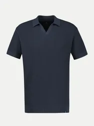 Poloshirt in Strickoptik Blau L