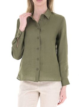 Camicia in lino VERDE OLIVA 44
