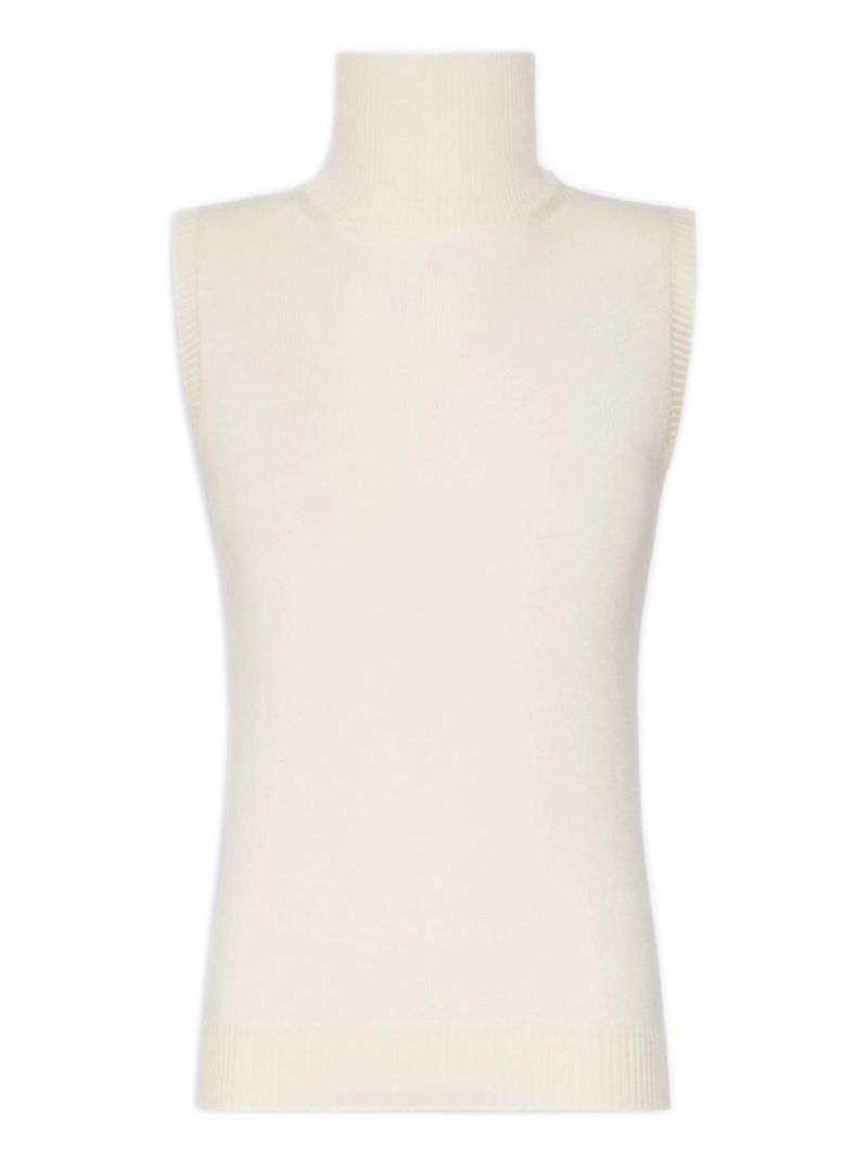 Regular Fit Ribbed Virgin Wool Sweater with Wrap-Around Collar (Size M)