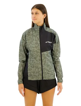 Giacca Terrex Trail Running Windbreaker Silver Green / Olive Strata L - Adidas - FashionsVida