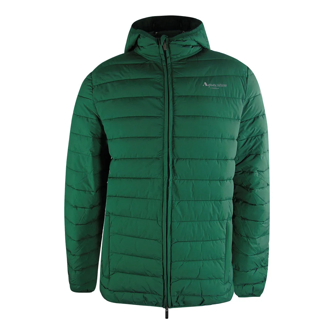 Mens Active 100gr Hooded Hunter Green Jacket - Size X-Large - Aquascutum - FashionsVida