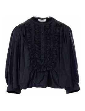 Camicia Nera Con Chiusura Bottoni Frontali