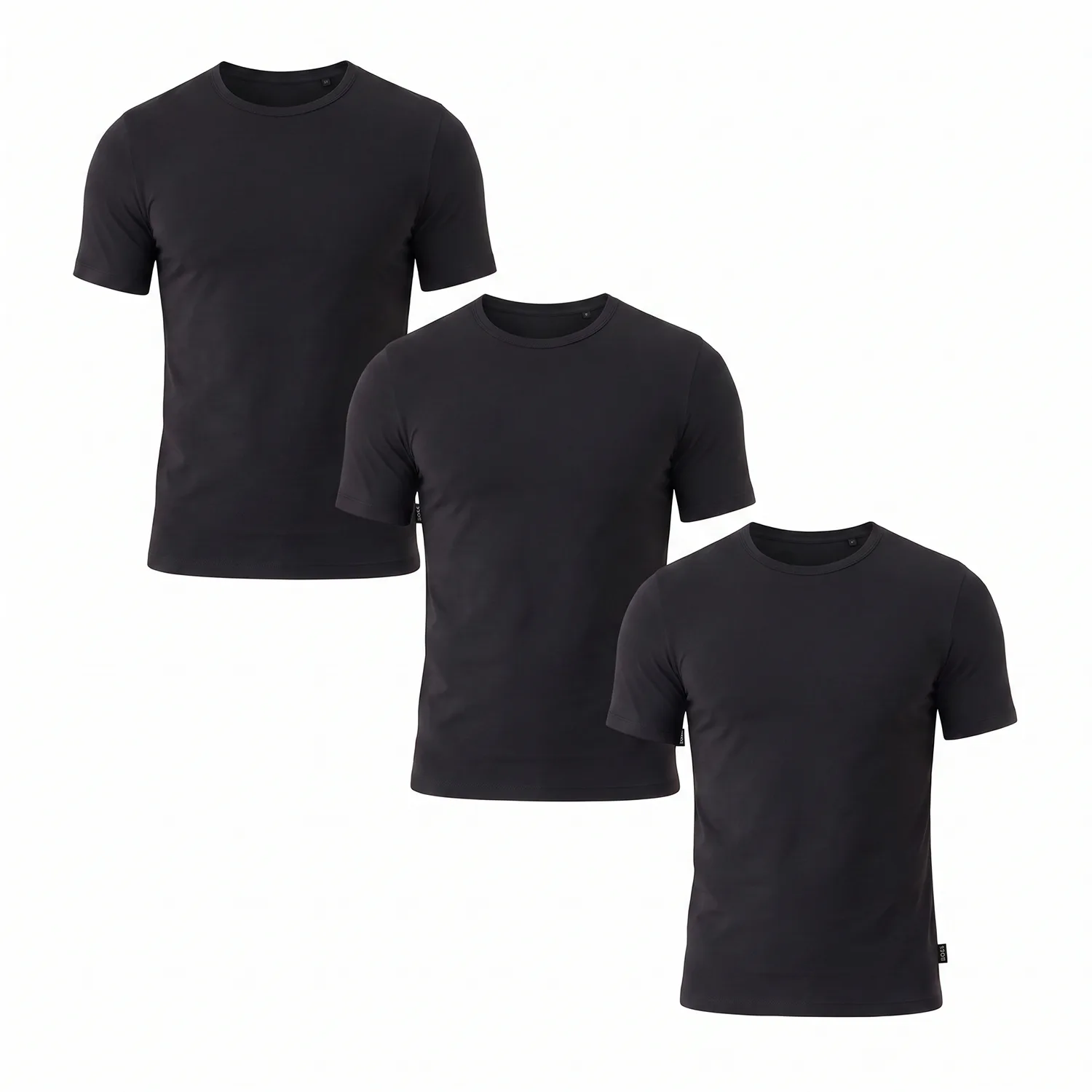 Pack Of 3 Mens Short Sleeve Undershirts 50534019 - Black - Size Small - BOSS - FashionsVida