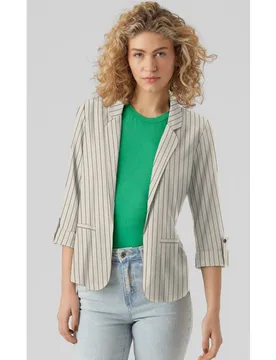 Blazer abierta de mujer tejido lino - Vero Moda - FashionsVida