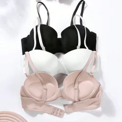 Set de 3 sujetadores de mujer de unicolor con aros y tirantes desmontables (se recomienda pedir una talla talla grande)