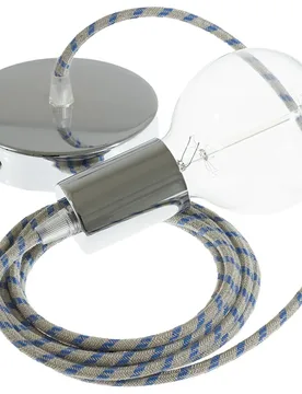 Cables Suspension Luminaire Rd55 Stripes 50 Cm Steward Blue / Chrome Plated One Size - Creative - FashionsVida