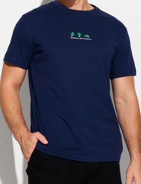 T-shirt regular in cotone - blu scuro