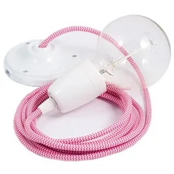 Cables Suspension Luminaire Rz08 Zigzag Diy 1 M Fuchsia / White One Size