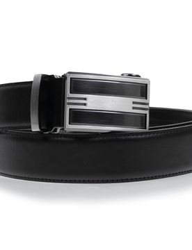 Ceinture Noir ajustable boucle bicolore noir 95cm