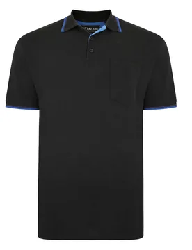 Kam Mens Plus Size Polo Shirt Big And Tall T-Shirt - Black - Size 7xl - Kam Menswear - FashionsVida