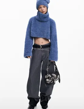 Pack pull crop et bonnet BLUE U female - Desigual - FashionsVida