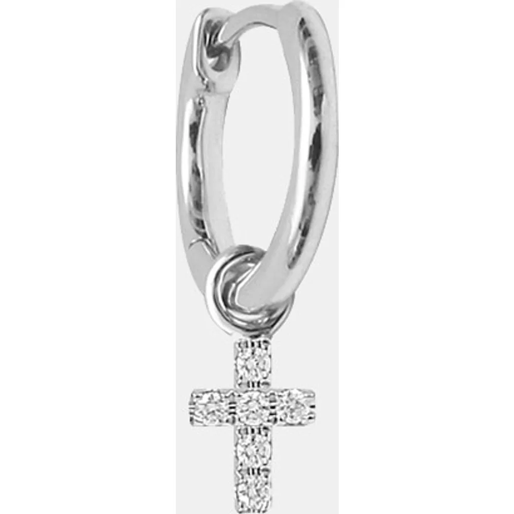 Pendiente individual Magic Touch Cruz de oro y diamante - Djula - FashionsVida