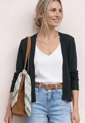 Langarm Jacke im Strick-Look female Grün