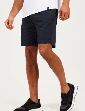 Mens Navy Cotton Elasticated Waist Drawstring Shorts - Size Large - Brave soul - FashionsVida