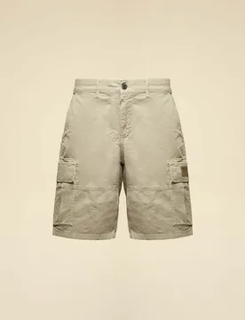 Bermuda cargo beige in gabardina di puro cotone - Aeronautica Militare - FashionsVida