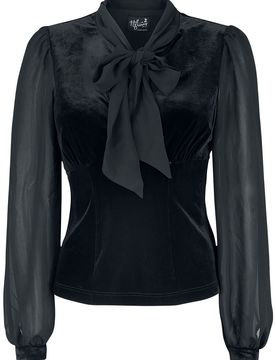 Rockabilly Bluse - Gabriella Top - XS bis 4XL - für Damen - Größe L - schwarz - Frauen - female