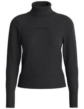 Pullover nero collo alto logo ricamato W4BR15Z3HO2JBLK