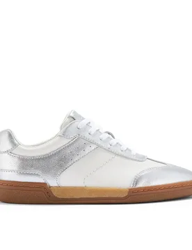 Women's Maseri Walk Metallic Combination Trainers in Silver Size: 6.5-Standard Fit - Silver - Size: 6.5-Standard Fit - Clarks - FashionsVida