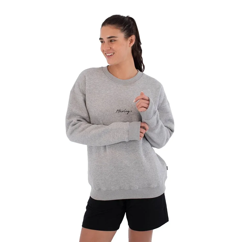 Sweat-shirt Crew Script Heather Grey M - Hurley - FashionsVida