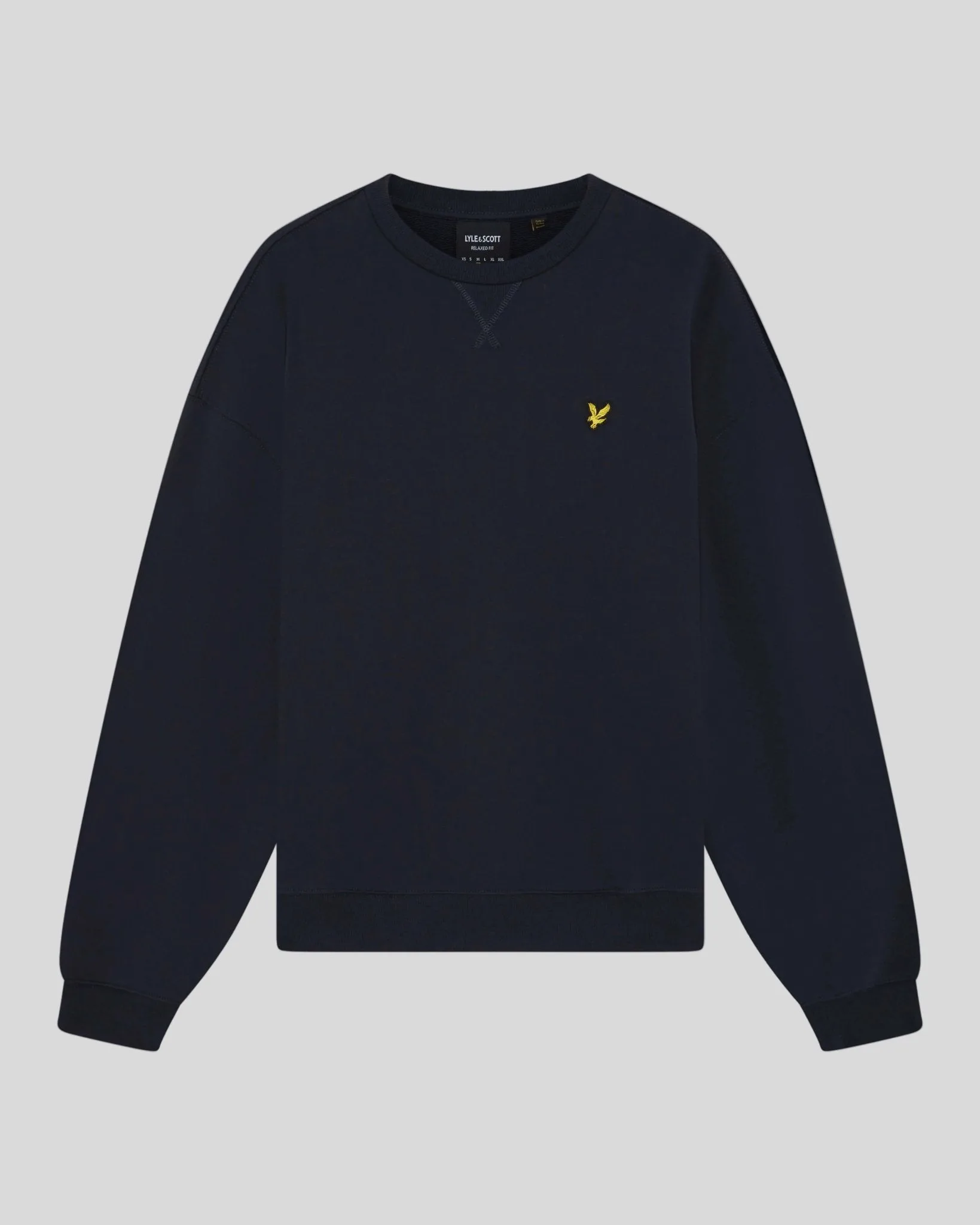 Men's Heavyweight Crew Neck Sweatshirt Dark Navy - Lyle & Scott - FashionsVida