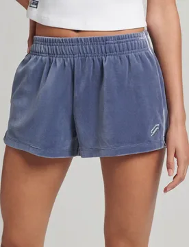 Short Code Sl Velour Flint Stone Blue Grey M - Superdry - FashionsVida