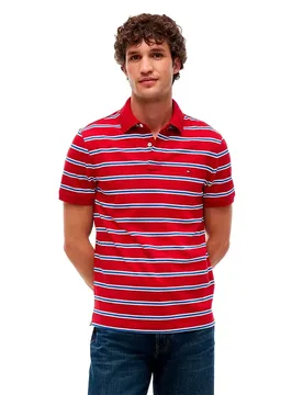 Polo à Manches Courtes 1985 Regular Fit Medium Red / White / Ancient Blue L
