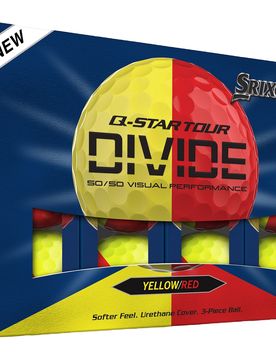 Golfbälle Q-Star Tour 6 Divide - 12er Pack, gelb/rot