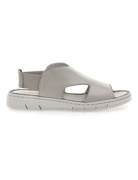 Sandali Grigio con Elastico E Tomaia in Pelle Incrociata 3324926 38