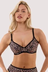 Women's Lorna Leopard Print Fuller Bust Underwired Bikini Top Size: 36F - Multicolor - Size: 36F