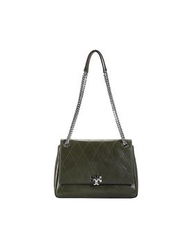 Ledertasche - Schultertasche CHARLIE Medium olive damen
