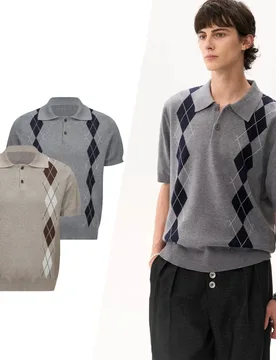 Men's polo shirts Knitted Short Sleeves, Algae Jacquard High Intelligence College Style Polo Short Sleeves - Aliexpress - FashionsVida