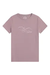 Regional Womens Lake District Graphic Tee Breathable Casual Everyday T-Shirt Dusty Pink Cotton - Size 8 Uk