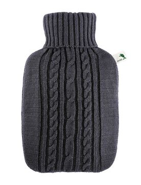 Wärmflasche Klassik Strickbezug dunkelgrau HUGO FROSCH