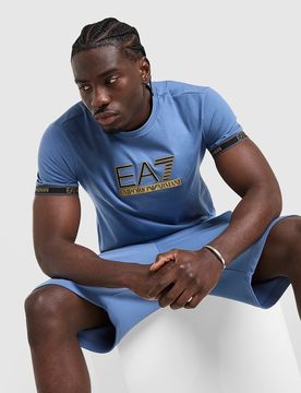 Mens Tape Logo Maglia - Blu, blu blu Uomo taglia M