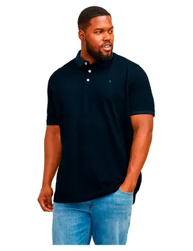 Polo A Maniche Corte Paulos Plus Size bleu foncé 4XL