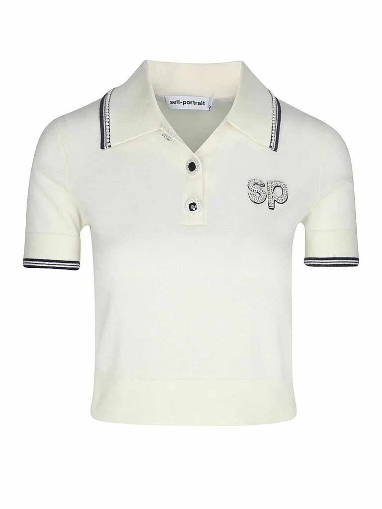 Poloshirt creme M damen - SELF-PORTRAIT - FashionsVida