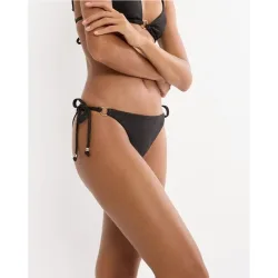Braga de bikini de lúrex con media-baja cobertura y lazada lateral