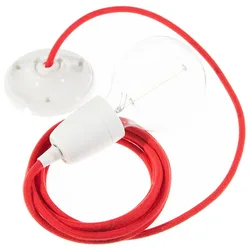 Cables Suspension Luminaire Rc35 50 Cm Fire Red / White One Size
