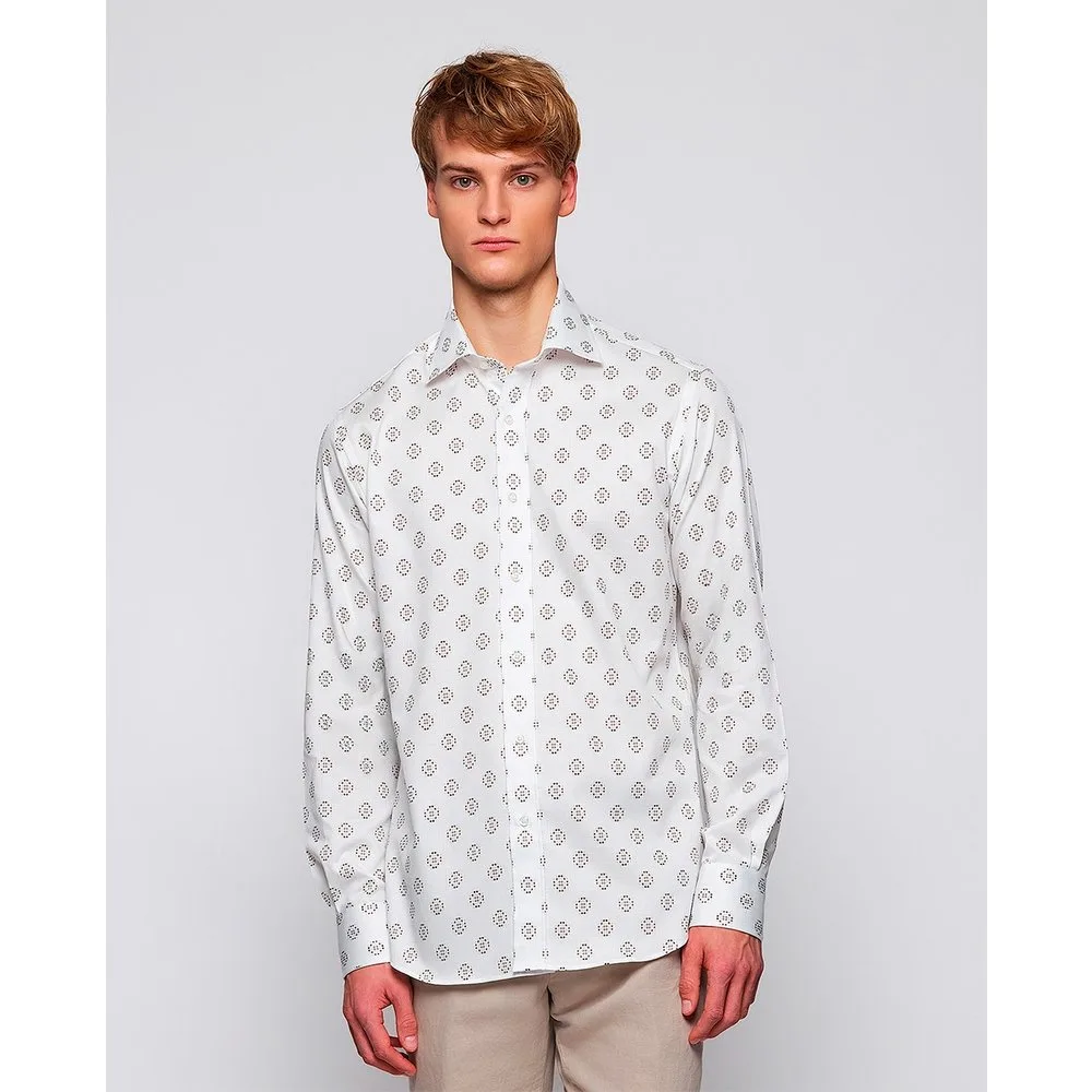 Camisa de hombre casual manga larga estampado - Mirto - FashionsVida