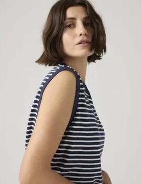 Tank Top A8794 Boxy Tank-0019 Emmi Stripe It Xs Female - Levis - FashionsVida