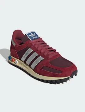 Unisex La Trainer Og Shoes - Burgundy Leather - Size Uk 4 - adidas Originals - FashionsVida