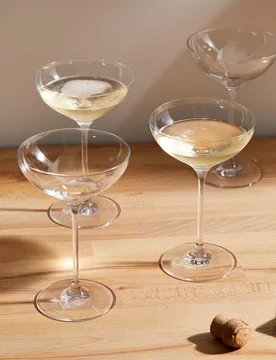 Set of 4 Champagne Saucers Clear - The Sommelier's Edit - FashionsVida
