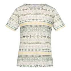 T-Shirt „Leinenoptik“ mehrfarbig L Damen