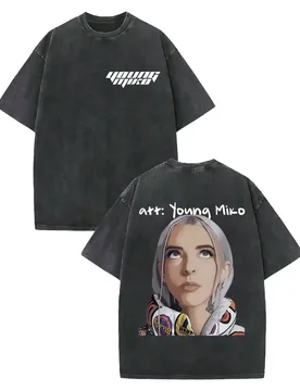 Rapper Young Miko Graphic T Shirts Men Women Clothing High Quality Vintage Washed T-shirt Summer Casual Loose Cotton T-shirts - Aliexpress - FashionsVida