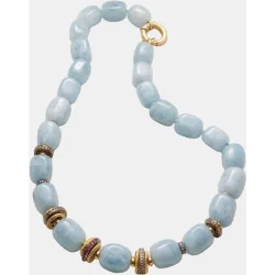 ROMO - Collar de oro y aguamarina